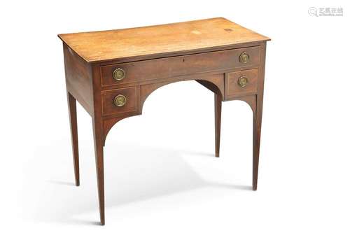 A GEORGE III MAHOGANY KNEE-HOLE DRESSING TABLE