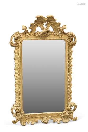 A ROCOCO REVIVAL GILT COMPOSITION MIRROR, 19TH CENTURY