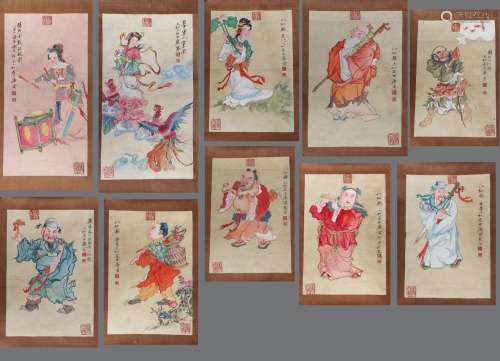 10 chinesische Rollbilder (scroll paintings)