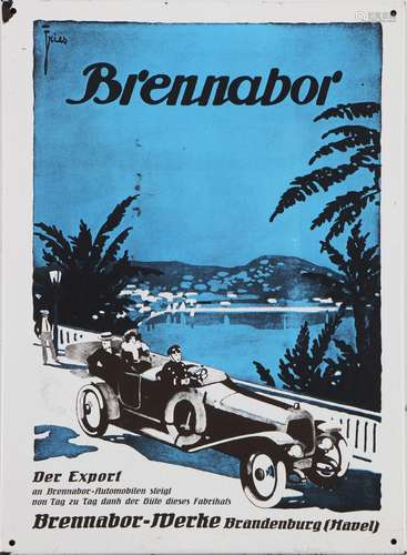 Emaille Werbeschild ¨Brennabor Automobile¨