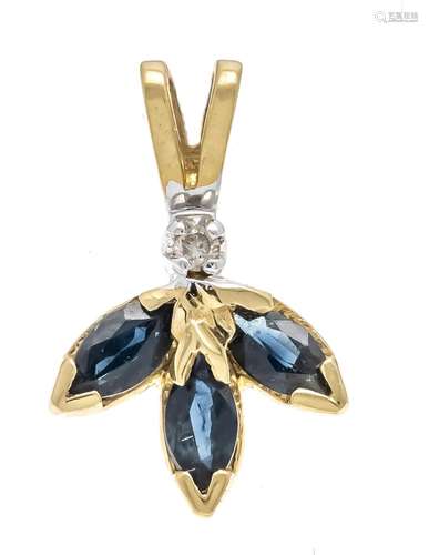 Sapphire diamond pendant GG/WG