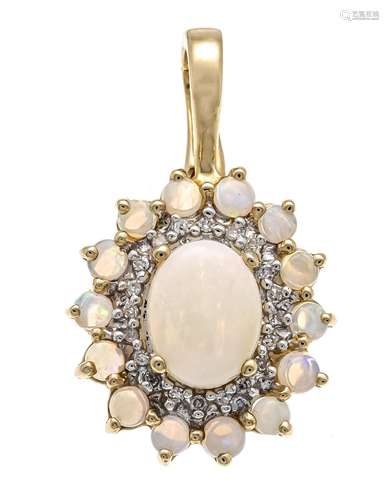 Opal diamond clip pendant GG/W