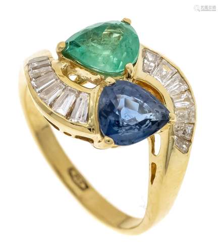 Sapphire emerald ring GG 750/0