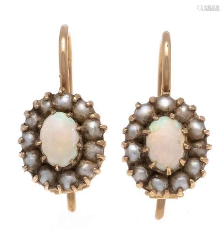 Oriental pearl opal earrings R