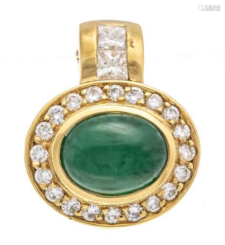 Single emerald diamond ear-cli