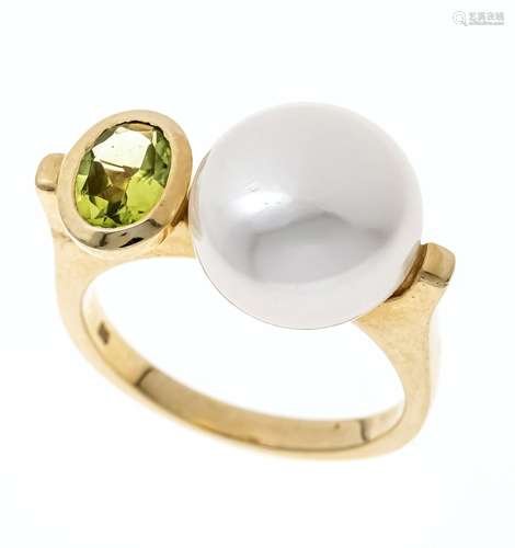 Pearl peridot ring GG 585/000