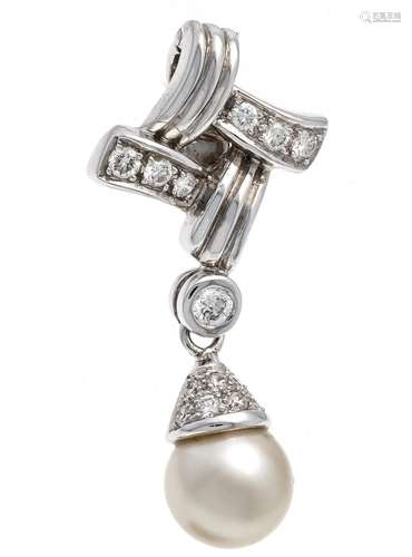 Akoya diamond clip pendant WG