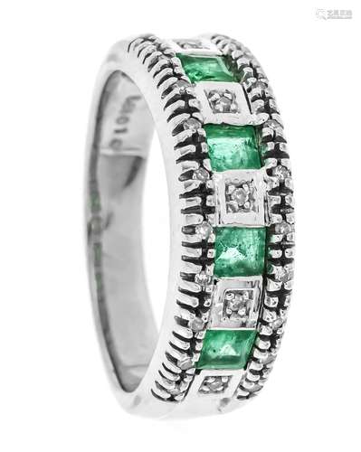 Emerald diamond ring WG 585/00