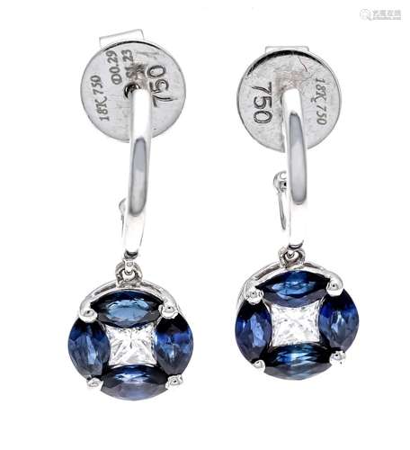 Sapphire-brilliant ear studs W