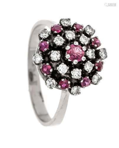 Ruby-brilliant ring WG 750/000