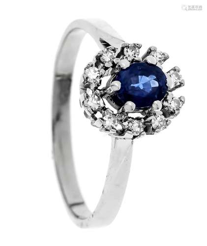 Sapphire diamond ring WG 585/0