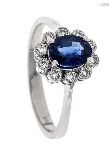 Sapphire diamond ring WG 585/0