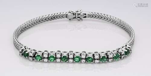 Emerald and diamond bracelet W