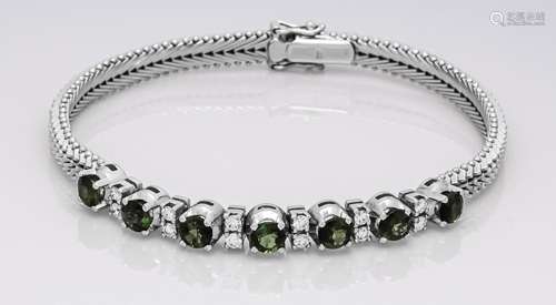 Tourmaline-brilliant bracelet