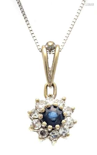 Sapphire-diamond pendant WG/GG