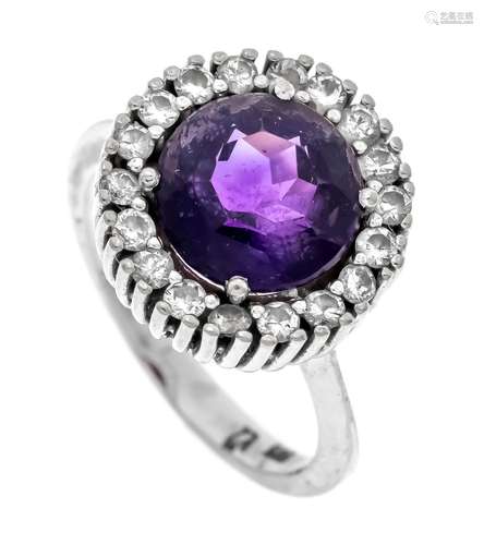 Amethyst diamond ring WG 585/0