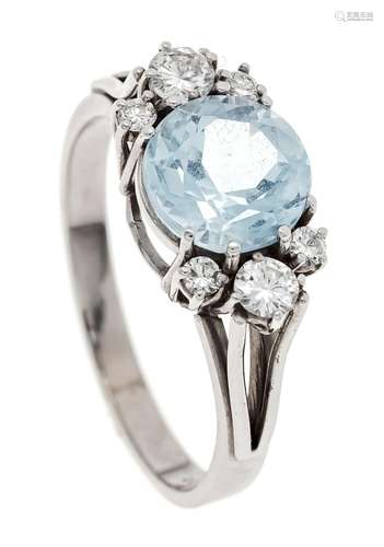 Aquamarine diamond ring WG 585