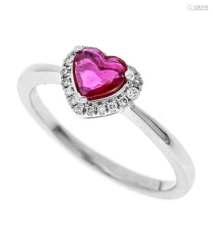 Ruby-brilliant ring WG 750/000