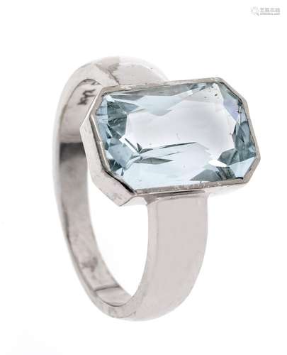 Aquamarine ring WG 585/000 wit