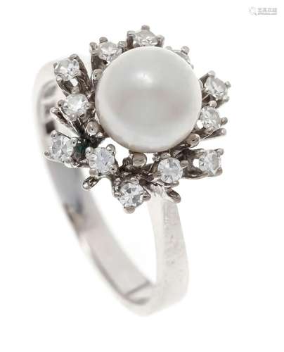 Pearl-diamond ring WG 750/000