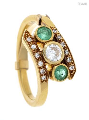 Old-cut diamond emerald ring G