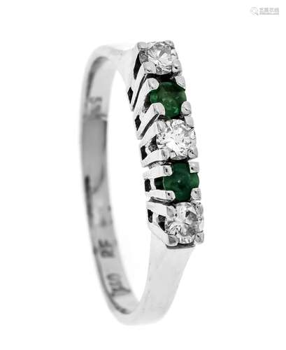 Emerald diamond ring WG 585/00