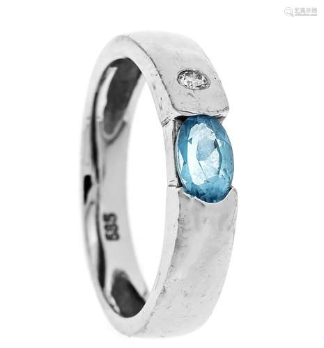 Blue topaz diamond ring WG 585