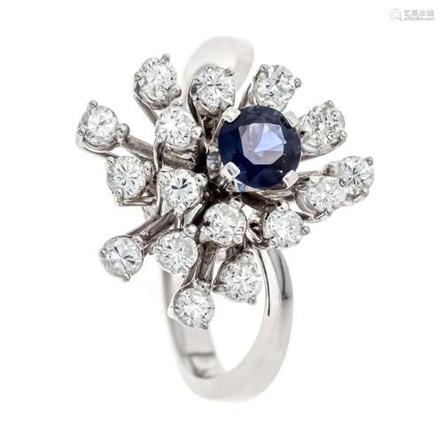 Sapphire diamond ring WG 750/0