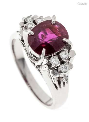 Ruby diamond ring WG 750/000 w