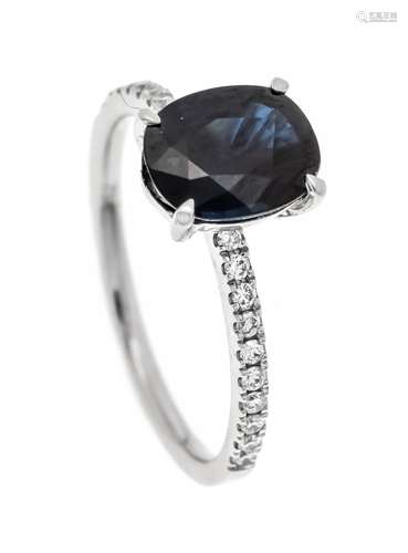 Sapphire diamond ring WG 750/0