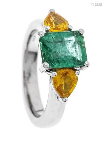 Emerald-sapphire ring WG 750/0