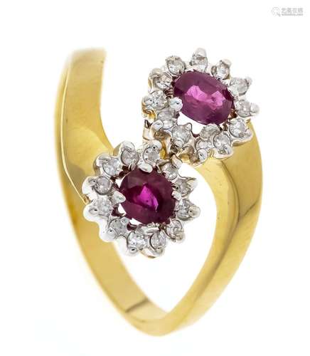 Ruby diamond ring GG/WG 750/00