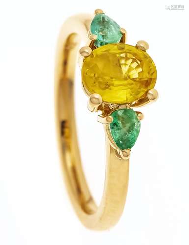 Emerald-sapphire ring GG 750/0