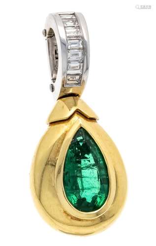 Emerald diamond clip pendant G