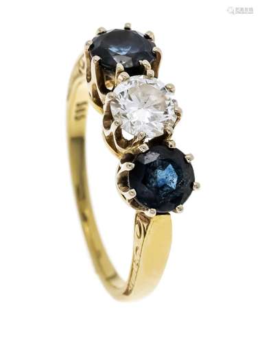 Sapphire old-cut diamond ring