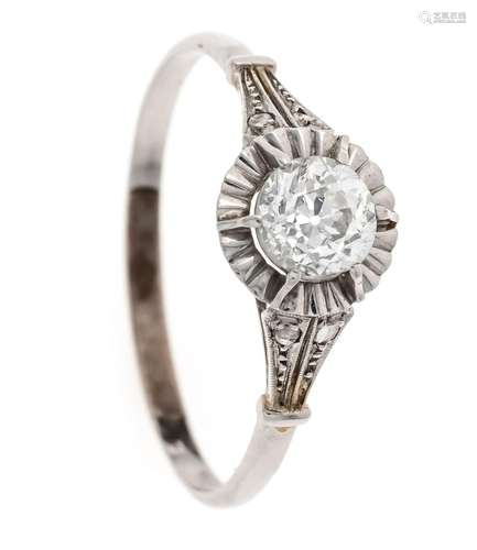 Old-cut diamond ring platinum