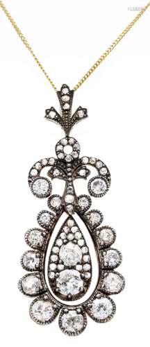 Old-cut diamond pendant RG/WG