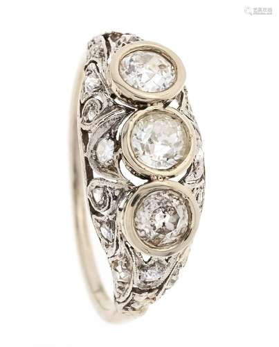 Old-cut diamond ring platinum