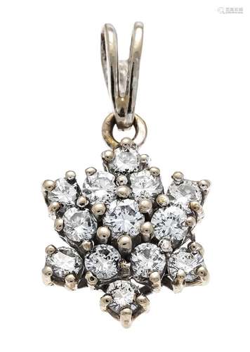 Diamond pendant WG 750/000 wit