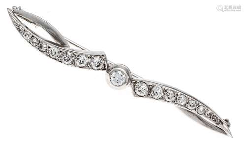 Brilliant-cut diamond brooch W