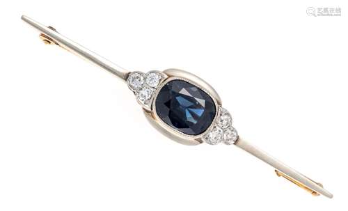 Sapphire diamond brooch GG/WG