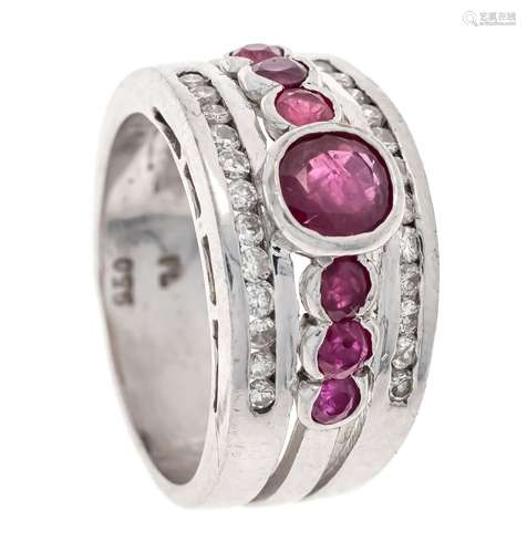 Ruby and diamond ring platinum