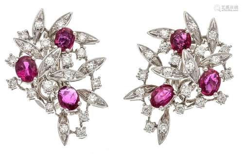 Ruby and diamond earclips WG 7