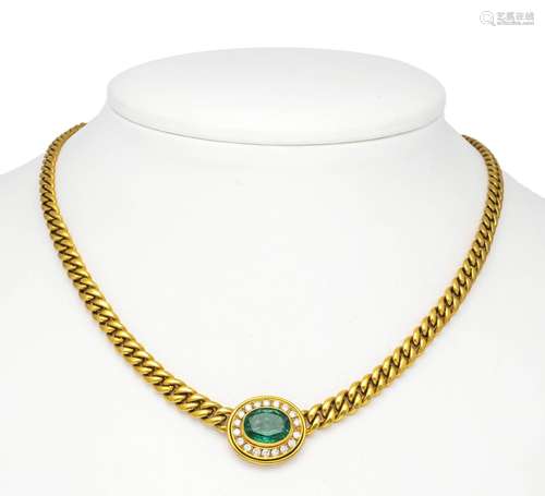 Emerald-brilliant necklace GG