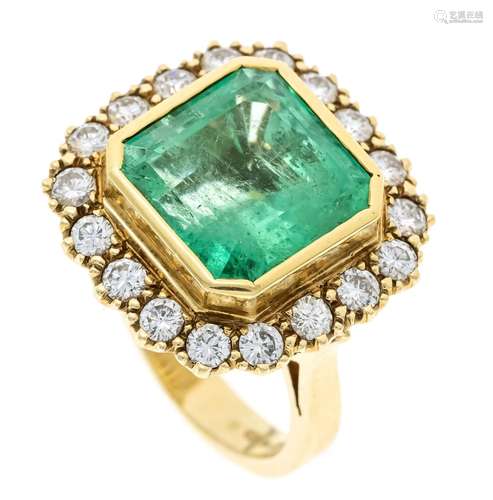 Emerald diamond ring GG/WG 750