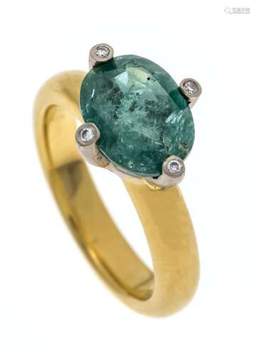 Emerald diamond ring GG/WG 750