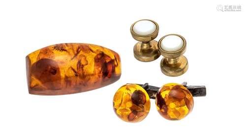 3-piece amber set doublé, 2 cu