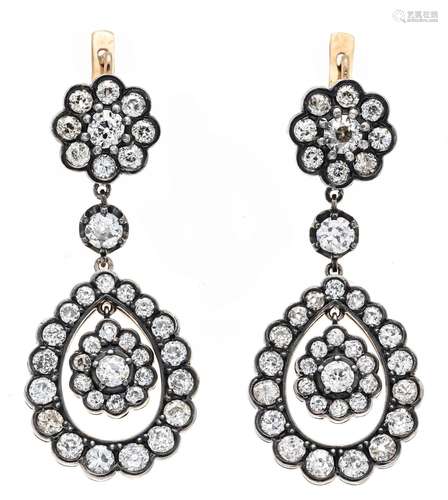 Old-cut diamond earrings GG/WG