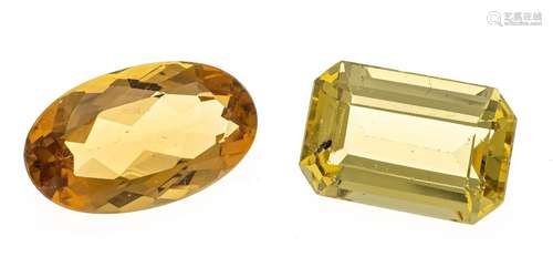 Gold beryl oval faceted 16.5 x