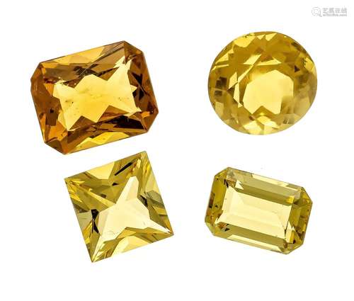 4 gold yellow faceted beryls i